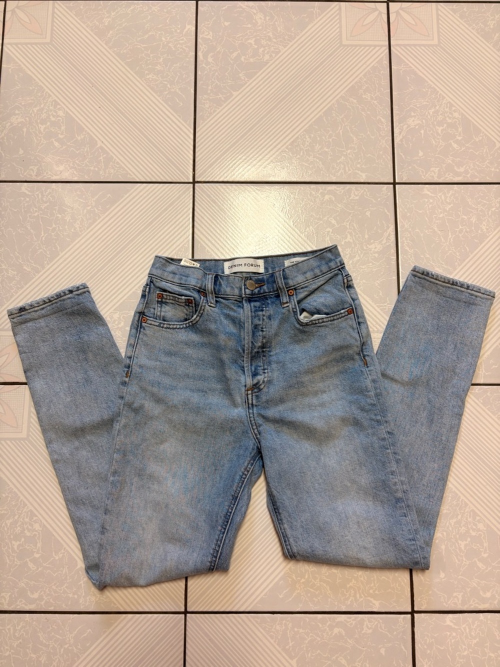 Denim Forum by Aritzia Light Wash High-Rise Jeans
